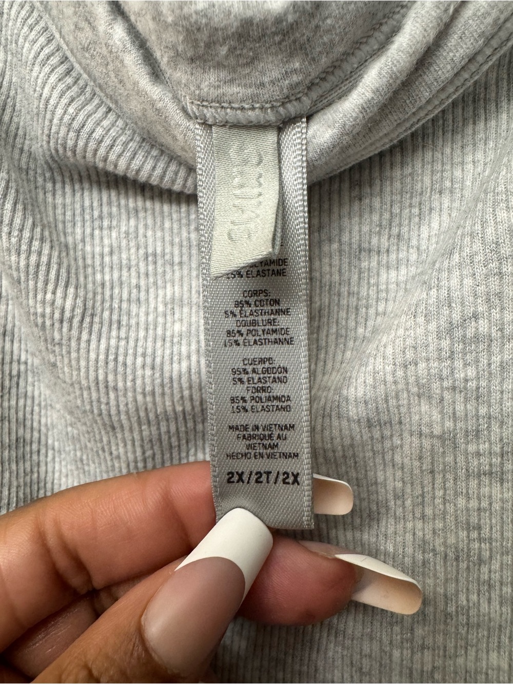 SKIMS Light Gray Tank Romper Pajama - Picture 3 of 3